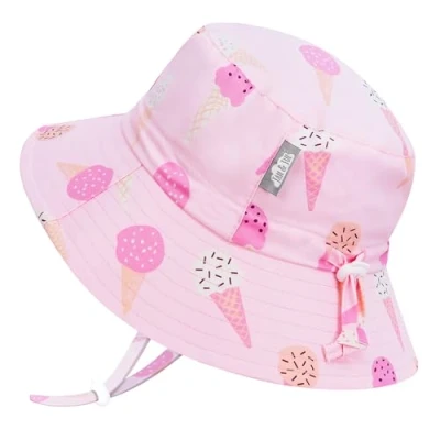 Abbildung von Jan &amp; Jul Sommer Baby Mädchen Badehüte mit Riemen, schnell trocknend (S: 0 6 Monate, Rosa Eiscreme)