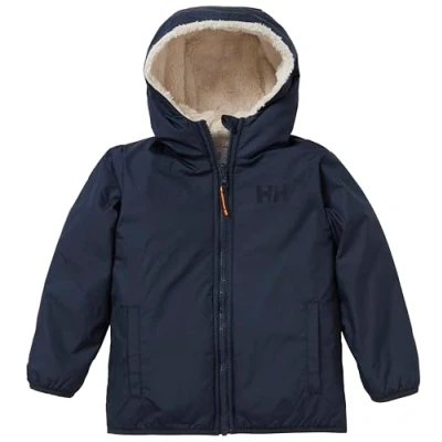 Abbildung von Helly Hansen Champ Reversible Unisex Regenjacke / wasserabweisende Jacke für Kinder, Größe: 116, Navy