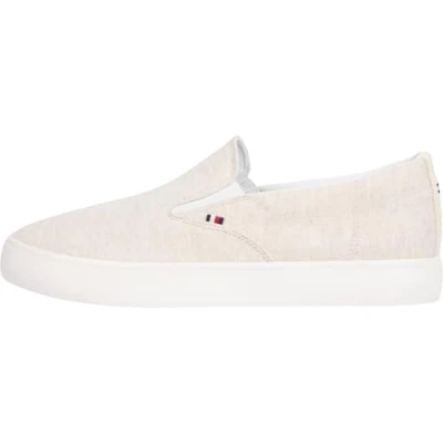 Abbildung von Tommy Hilfiger Chambray Slipper, Herren, Größe: 45, Ecru Schuhe