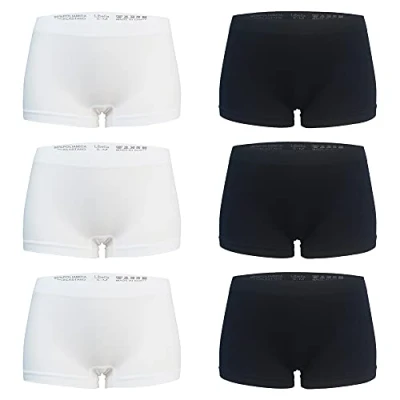 Abbildung von Libella 6er Pack Damen Panties Boxershorts Mikrofaser Seamless 3908 Schwarz Weiß S/M