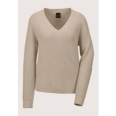 Abbildung von Madeleine Langarm MIT Vausschnitt Strickpullover Beige melange, Damen, Größe: 36/38, melange