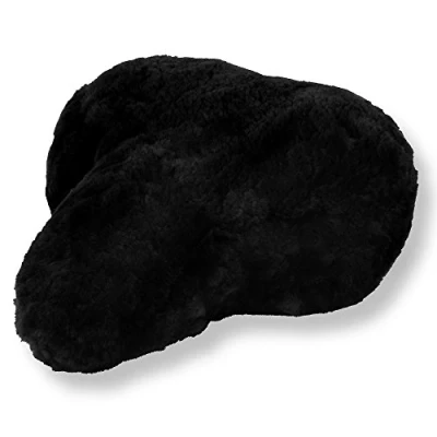 Abbildung von Reissner Lammfelle Fahrradsattel Bezug Fahrradsattelüberzug aus Merino Lammfell FSB A 2 schwarz 30x25cm