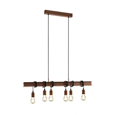 Abbildung von Eglo 49859 Pendelleuchte TOWNSHEND 4 antik braun E27 6X40W L:100,5cm B:7cm H:110cm dimmbar