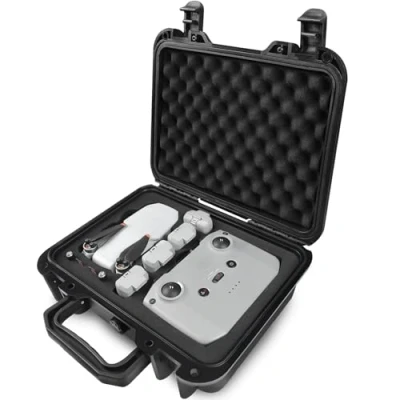 Abbildung von LEKUFEE Kompakte Tragbare wasserdichte Tragetasche Koffer für DJI Mini 4K/DJI 2 SE Drohne und Zubehör (Nur Koffer) (schwarz)