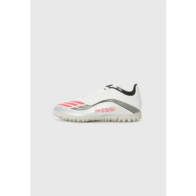 Abbildung von adidas Performance F50 Messi CLUB Unisex RasenFußballschuhe für Kinder, Größe: 34, White/lucid red/silver coloured Schuhe