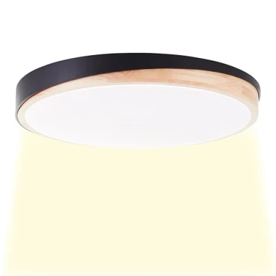 Abbildung von Brilliant LED Deckenleuchte »Baarlo«, Ø 50 cm, 4500 lm, 3000 6500 K, dimmbar, Fernbedienung, Holz/Metall