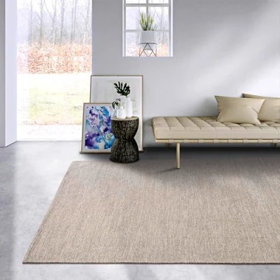 Abbildung von ELLE DECORATION Wollteppich »Pradesh«, rechteckig, 10 mm Höhe, Handgewebt, Wolle, Natur, Läufer, Wohnzimmer, Schlafzimmer, Skandi
