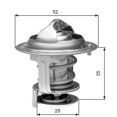 Abbildung von GATES TH29478G1 Kühlwasserthermostat 78 mit Dichtungen ohne Gehäuse DAIHATSU: Sportrak Hard Top, CHARADE 3, Gran Move