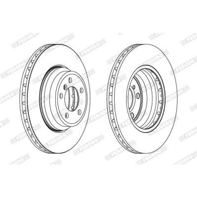 Abbildung von FERODO PREMIER Coat+ disc DDF1701C 1 Bremsscheibe 348 30 5 Belüftet beschichtet ohne Schrauben BMW: Saloon, Touring, 7