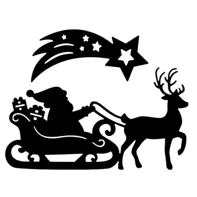 Abbildung von Ideen mit Herz Stanzschablonen Weihnachtsmann Schlitten 2 Stück