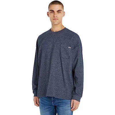 Abbildung von Tommy Jeans Longsleeve RLX Waffle SNIT Strickpullover marine, Herren, Größe: Large, Marine