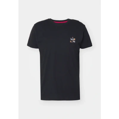 Abbildung von Alpha Industries CAMO LOGO Tshirt print, Herren, Größe: XXL, Black