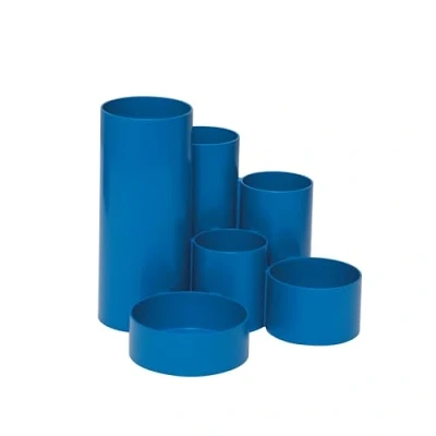 Abbildung von MAUL Stiftehalter MAULtubo Recycling Ø15x12,5 cm Schreibtisch Organizer mit 6 Köchern Büro für Stifte, Kugelschreiber, Pinsel und Schere Stilvoller Stifte Blau