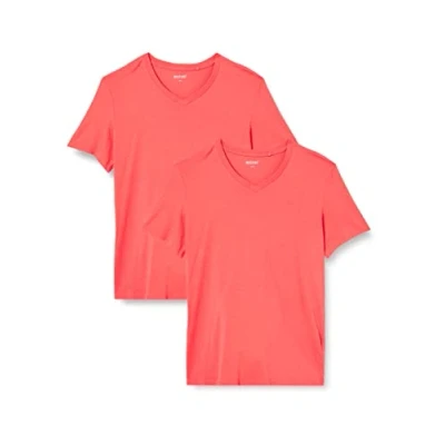 Abbildung von MUSTANG Herren 2 Pack V Neck 1006170 T Shirt, Rose of Sharon 7246, S (2er Pack)
