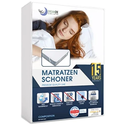 Abbildung von Dreamzie Matratzenschoner 80x190 cm Wasserdicht Made in EU und Oeko TEX Zertifiziert Atmungsaktive Matratzenauflage
