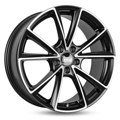 Abbildung von MAM 5 loch 19Zoll 112mm Alufelge A5 Matt Schwarz frontpoliert MAMA58019511245MBFP Felge