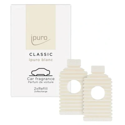 Abbildung von ipuro Classic Car Line Autoduft Blanc EVA Refill 2x9g Frischer Duft für Auto mit Minze, Geranie und Sandelholz Langanhaltender Lufterfrischer Passend Autostecker Clip