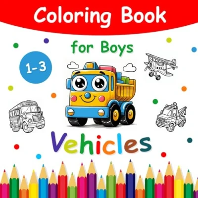 Abbildung von Vehicles: Coloring Book for Boys The perfect Birthday Gift (Kids Books)