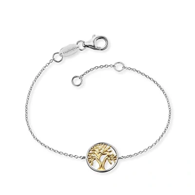 Abbildung von Engelsrufer Damen Armband aus Sterling Silber und Lebensbaum Anhänger Gold Karabinerverschluss in zwei Längen verstellbar nickelfrei