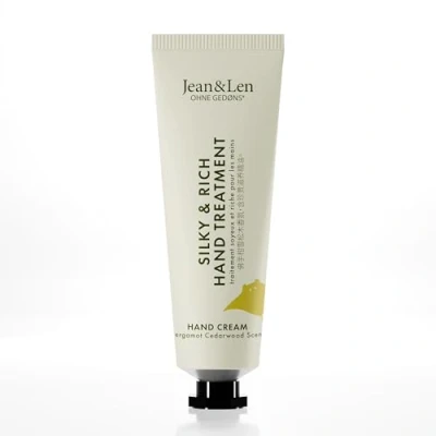 Abbildung von Jean &amp; Len Mini Silky Rich Hand Treatment Bergamot Cedarwood, praktische Reisegröße, für weiche Hände, Handcreme mini, ohne Parabene Silikone, vegan, 30 ml