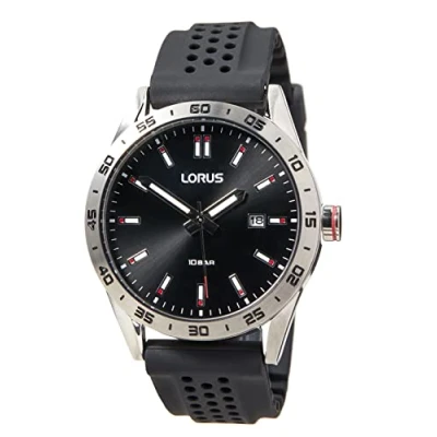 Abbildung von Lorus Herren Analog Quarz Uhr mit Silikon Armband RH965NX9