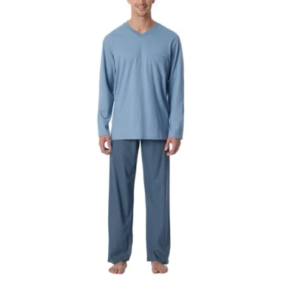 Abbildung von Schiesser Comfort Essentials Nachtwäsche Set, Herren, Größe: 52, Blaugrau