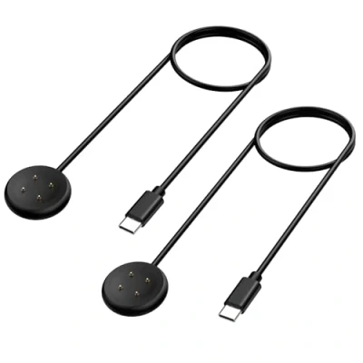 Abbildung von TiMOVO Ladekabel Kompatibel mit Google Pixel Watch 3/Pixel 2&amp;Fitbit Versa 4/Versa 3/Sense2/Sense/Ace LTE, 2Pack 3.3Ft Schnelles Magnetisches Kabel Zubehör für 2, Schwarz