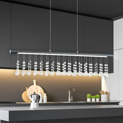 Abbildung von näve LED Pendelleuchte »Nobilis«, 1 flammig, Leuchtmittel Modul fest integriert, Hängeleuchte, dimmbar, warmweiß, L: 100cm, grau