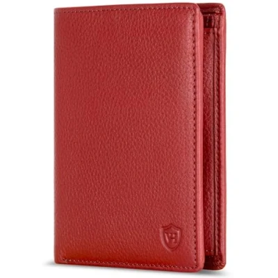 Abbildung von VON HEESEN Leder Geldbörse RFID Schutz I Echtleder Geldbeutel für Damen &amp; Herren Portemonnaie Brieftasche Wallet Portmonee (Rot)