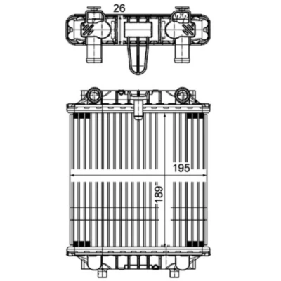 Abbildung von MAHLE ORIGINAL CR 1202 000P Kühler, Motorkühlung 195 189 26 Kühlrippen gelötet AUDI: A6 C7 Avant, Allroad