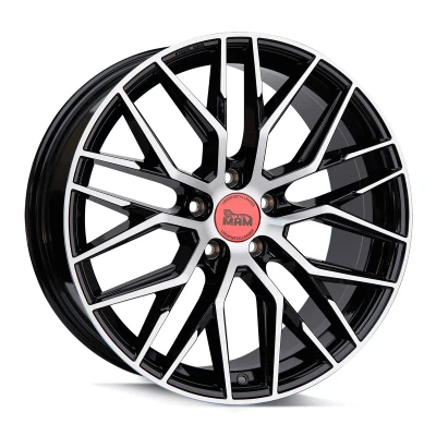 Abbildung von MAM 5 loch 19Zoll 114.3mm Alufelge RS4 Schwarz frontpoliert MAMRS485195114340BFP Felge