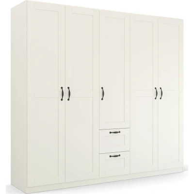 Abbildung von Rauch Möbel Cottage by Quadra Spin Schrank Drehtürenschrank, Weiß, 6 trg., inkl. 3 Kleiderstangen, 5 Einlegeböden, 2 Schubkästen, BxHxT 271x210x54 cm