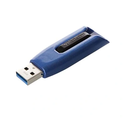 Abbildung von Verbatim Store &#039;n&#039; Go V3 MAX USB Stick, 3.2 Gen 1, 64GB, Speicherstick mit Schiebemechanismus, SuperSpeed Schnittstelle, externer Speicher für Laptop Notebook &amp; Co, blau/schwarz