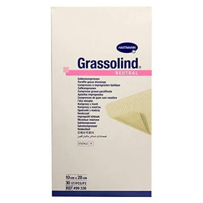 Abbildung von Grassolind Salbenkompressen 10x20 cm steril