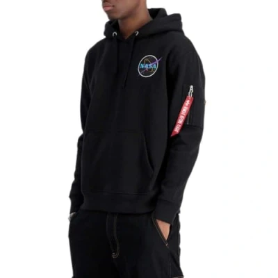 Abbildung von Alpha Industries Kapuzenpullover, Herren, Größe: Medium, Black neon purple