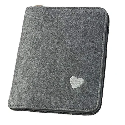 Abbildung von luxdag Mom&#039;s Organizer A5 mit Reißverschluss aus Filz (Farbe &amp; Stickerei wählbar) Hülle für Mutterpass, U Heft, Ultraschallbilder Impfpass Geschenk werdende Mütter