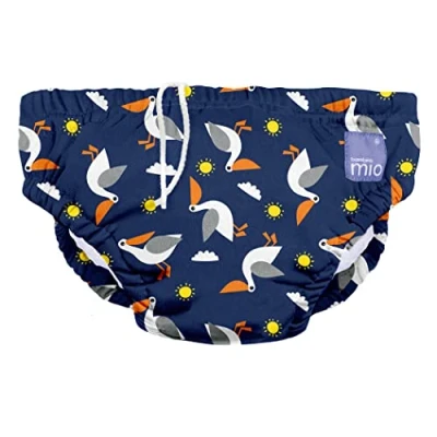 Abbildung von Bambino Mio, revolutionäre wiederverwendbare Schwimmwindel für Babys und Kleinkinder, Jungen Mädchen, Pelikan, XL (2 Jahre+)