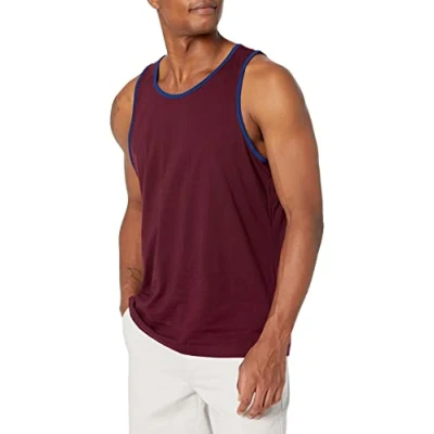 Abbildung von Amazon Essentials Herren Tanktop, Normale Passform, Blau Burgunderrot, XL