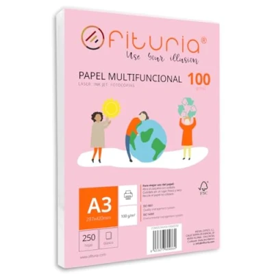 Abbildung von A3 Blatt, 100 g, mit 250 weißen Blättern, multifunktionales Papier für Schule und Arbeitsumgebungen, ideal Laser , Inkjet oder Kopierer, Opituria