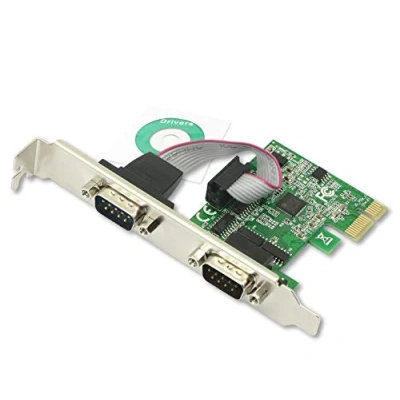 Abbildung von CERRXIAN 2 Port RS232 PCI Express Serielle Karte DB9 Dual Channel 16C1050 UART PCIe Erweiterungskarte
