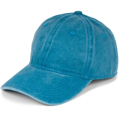Abbildung von styleBREAKER Unisex 6 Panel Vintage Cap Einfarbig in Washed Optik, Basecap, Baseball Cap, Metallschnalle verstellbar 04023054, Farbe:Petrol