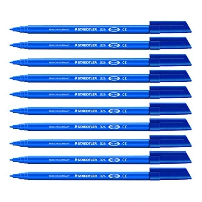 Abbildung von STAEDTLER 326 3 Fasermaler Noris Club, circa 1.0 mm, auswaschbar, 10 Stück im Kartonetui, blau