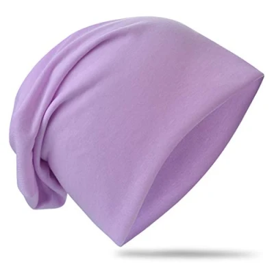 Abbildung von Unifarbe Jersey Slouch Beanie Long Mütze Unisex Herren Damen Trend (One Size, Flieder)