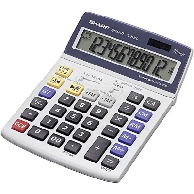 Abbildung von Sharp EL 2125C Tischrechner (12 Stellen, Steuerberechnungsfunktion) weiß