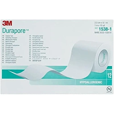 Abbildung von 3 M 34925 DURAPORE Dressing, H 25 x 9, 14 m, 12 Stück