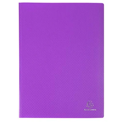 Abbildung von Exacompta 88116E Sichtmappe Opak PP blickdicht, 24 x 32 cm, für DIN A4, 100 Kristallhüllen, hohe Transparenz, 1 Stück, violett
