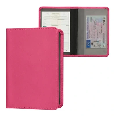 Abbildung von kwmobile Fahrzeugschein Hülle mit Kartenfächern Kunstleder Etui Tasche für Auto Zulassungsbescheinigung Führerschein Pink
