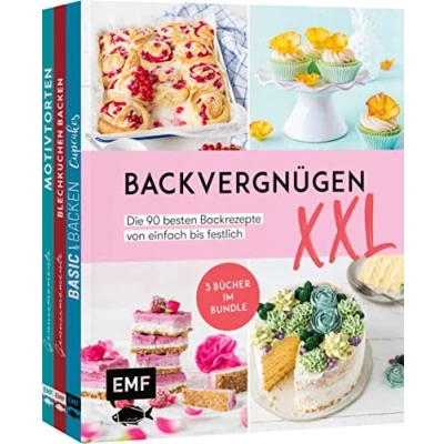 Abbildung von Backvergnügen XXL: 3 Bücher im Bundle Die 90 besten Backrezepte von einfach bis festlich: Rainbow Cheescake, Whiskey Brownies, Mango Mousse Törtchen und mehr