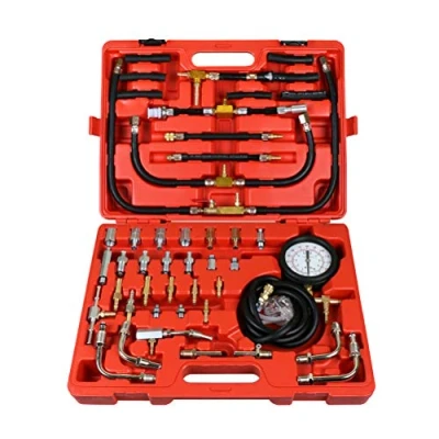 Abbildung von BELEY TU 443 Kompression Kraftstoffeinspritzdruckprüfgerät Kfz Werkzeugsatz Mit Adapter Und 0 140PSI / 10Bar Manometer