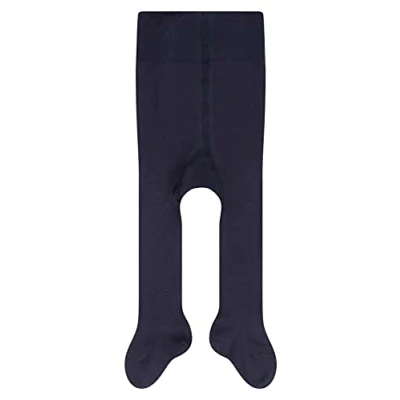Abbildung von FALKE Unisex Baby Family B TI Baumwolle dick einfarbig 1 Stück Strumpfhose, 70 den, Blau (Dark Marine 6170), 74 80